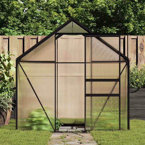 Tuinkas met basisframe 3,61 m³ aluminium antracietkleurig 1