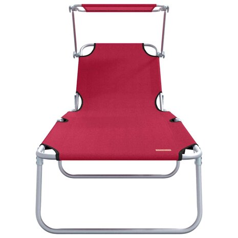 Ligstoel 2-persoon 2 pcs Rood 58 x 188 x 77cm Stof 5