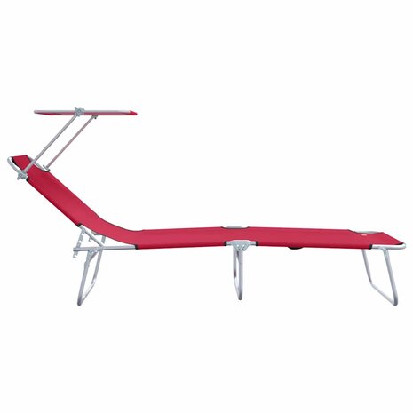 Ligstoel 2-persoon 2 pcs Rood 58 x 188 x 77cm Stof 6