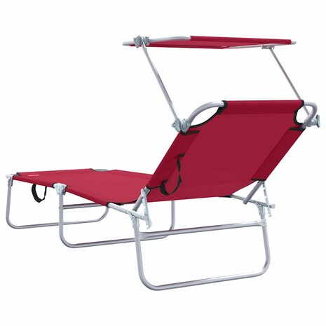 Ligstoel 2-persoon 2 pcs Rood 58 x 188 x 77cm Stof 7