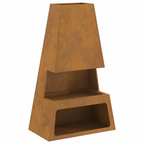 Vuurkorf Bruin 60 x 35 x 100 cm Cortenstaal 2