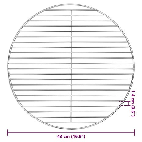 Barbecuerooster Zilver 43 x 43 cm Roestvrij staal 6
