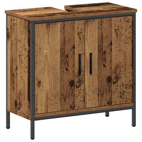 Badkamermeubelset 2 pcs Bruin 60 x 30 x 60 cm Bewerkt hout 5