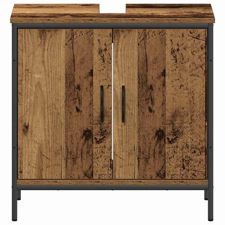 Badkamermeubelset 2 pcs Bruin 60 x 30 x 60 cm Bewerkt hout 7