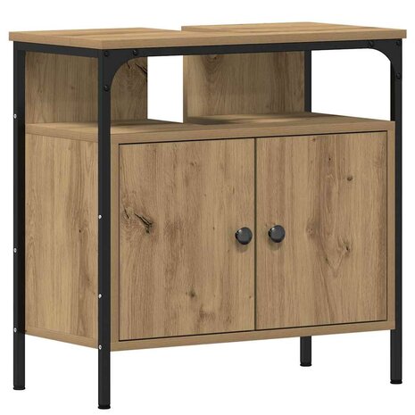 Badkamermeubelset 2 pcs Bruin 60 x 30 x 60 cm Bewerkt hout 6