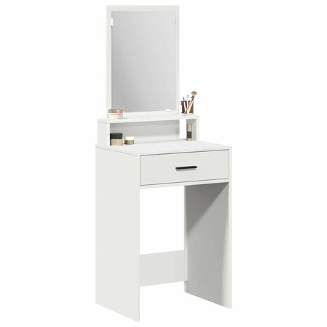 Kaptafel met lade met plank Wit 50 x 41 x 140 cm Bewerkt hout 3