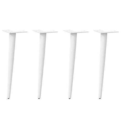 Salontafelpoten conische vorm 4 st 42-43 cm staal wit 1