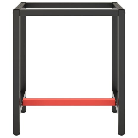 Werkbankframe 70x50x79 cm metaal matzwart en matrood  3