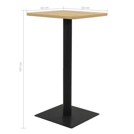 Bistrotafel 60x60x107 cm eikenkleurig 5