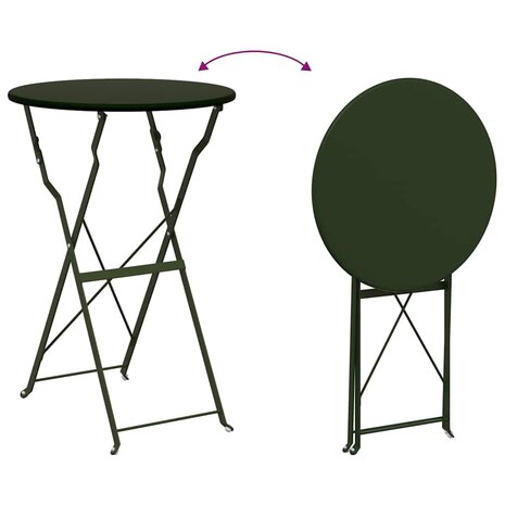 Bistrotafel Donkergroen Ø50x71 cm Poedercoating staal 9