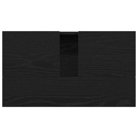 Wastafelkast met plank Zwart eiken 58 x 33 x 60 cm Bewerkt hout 9