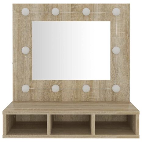 Spiegelkast met LED-verlichting 60x31,5x62 cm sonoma eikenkleur 5