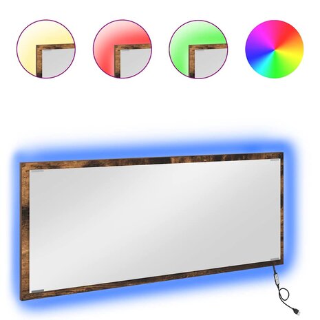 Spiegel met spiegel Gerookt eiken 90 x 8.5 x 37 cm Bewerkt hout 3