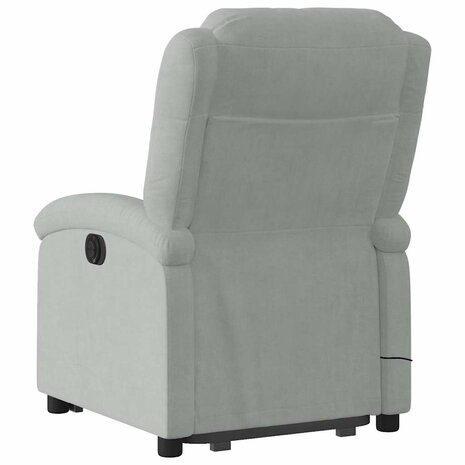 Sta-op-massagestoel verstelbaar fluweel lichtgrijs 5