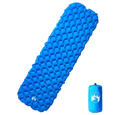 Kampeermatras opblaasbaar 190x58x6 cm 1-persoons blauw 1
