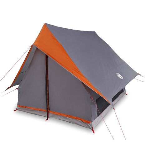 Tenten met dak Grijs en oranje 220 x 233 x 184 cm Polyester 3