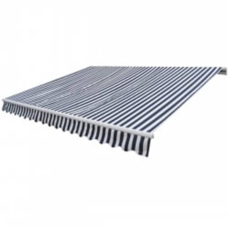 Luifel gemotoriseerd uitschuifbaar 600 cm blauw/wit  1