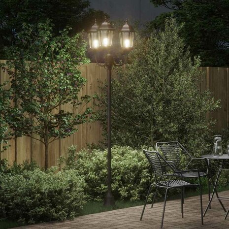 Tuin Lantaarnpaal Brons Aluminium en Glas 3