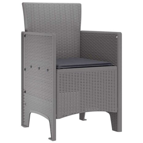 Tuinstoel 2 pcs Lichtgrijs 53 x 49 x 85 cm PP 4