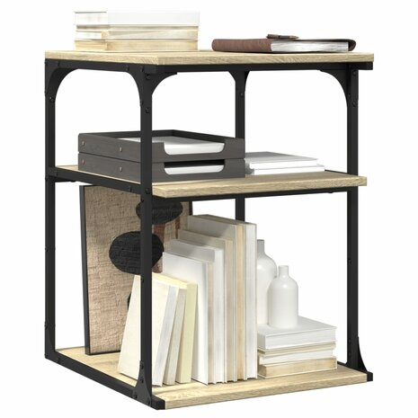 Printerkastje 3-laags 43x48x64 cm bewerkt hout sonoma eiken 6