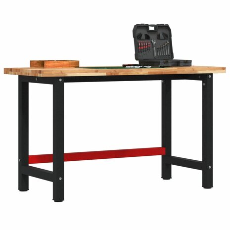 Werkbank rechthoekig 140x60x83 cm massief acaciahout 1