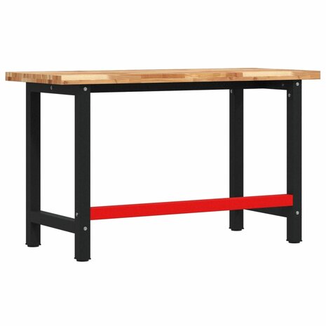 Werkbank rechthoekig 140x60x83 cm massief acaciahout 7