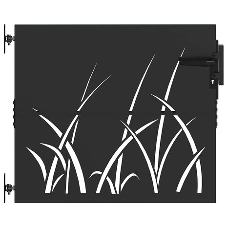 Tuinpoort met slot Zwart 85 x 100 cm Poedergecoat staal 2