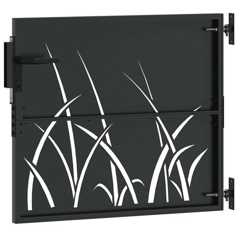 Tuinpoort met slot Zwart 85 x 100 cm Poedergecoat staal 6
