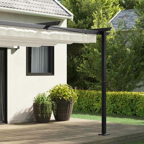 Wandgemonteerde Pergola Crème Staal 3
