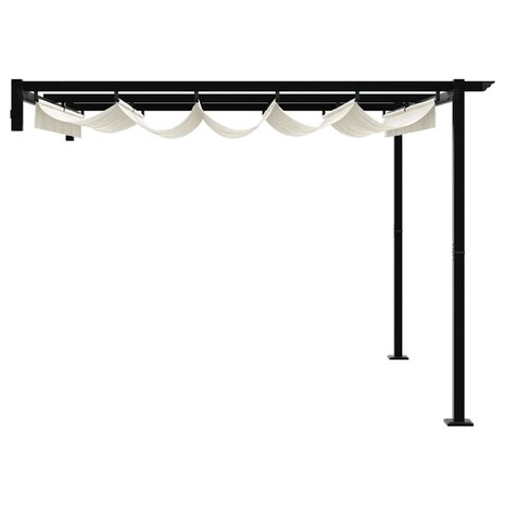 Wandgemonteerde Pergola Crème Staal 5