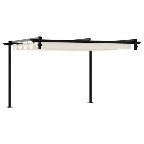 Wandgemonteerde Pergola Crème Staal 6