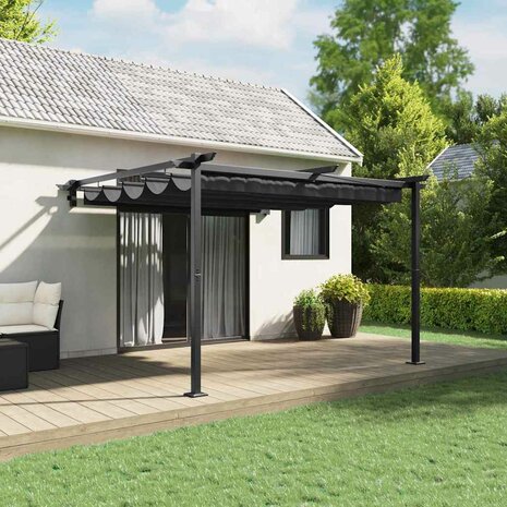 Wandgemonteerde Pergola Antraciet Staal 1