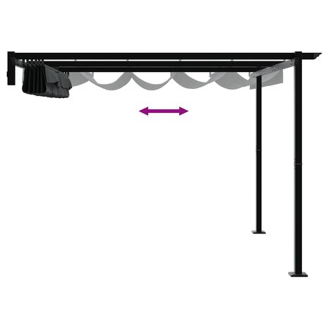 Wandgemonteerde Pergola Antraciet Staal 9