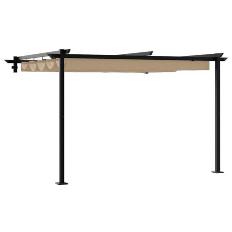 Wandgemonteerde Pergola Taupe Staal 2