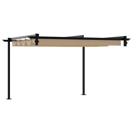 Wandgemonteerde Pergola Taupe Staal 6