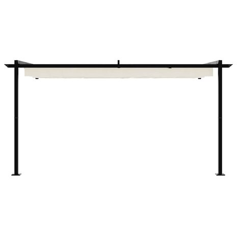 Wandgemonteerde Pergola Crème Staal 4