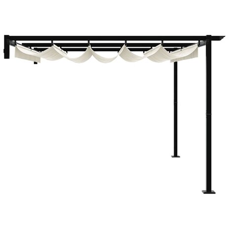 Wandgemonteerde Pergola Crème Staal 5