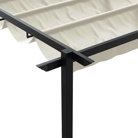 Wandgemonteerde Pergola Crème Staal 8