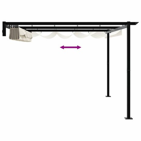 Wandgemonteerde Pergola Crème Staal 9