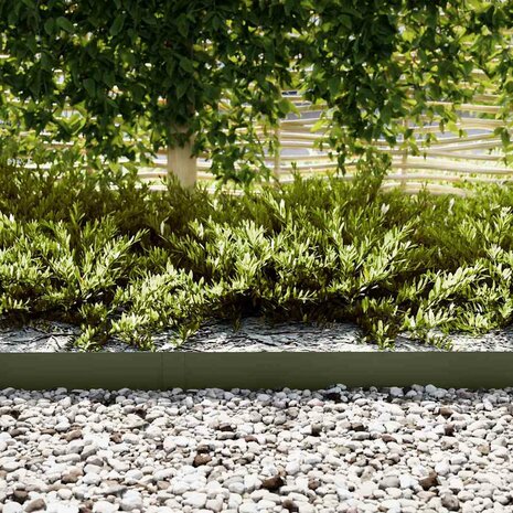 Gazonranden 10 pcs Olijfgroen 100 x 0.5 x 15 cm Staal 3