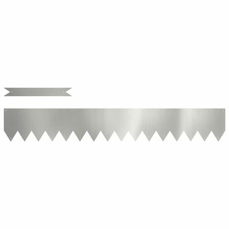 Gazonranden 10 pcs Zilver 100 x 0.5 x 15 cm 2