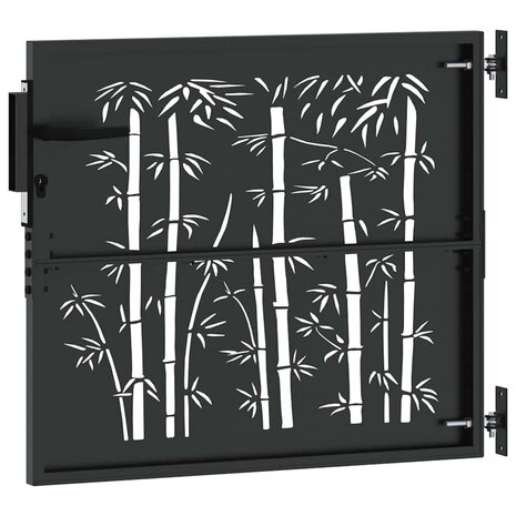 Tuinpoort met slot Zwart 105 x 100 cm Poedergecoat staal 6