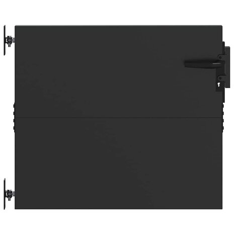 Tuinpoort met slot Zwart 105 x 100 cm Poedergecoat staal 2