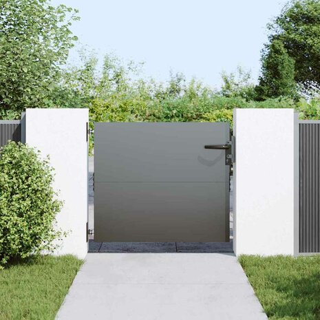 Tuinpoort met slot Zwart 105 x 100 cm Poedergecoat staal 3