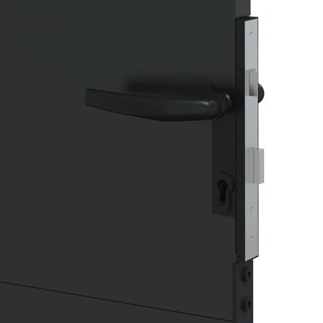 Tuinpoort met slot Zwart 105 x 100 cm Poedergecoat staal 7