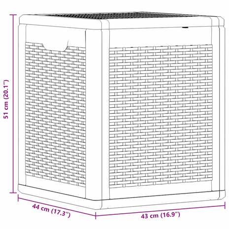 Tuinbox 90 L PP rattan zwart 9