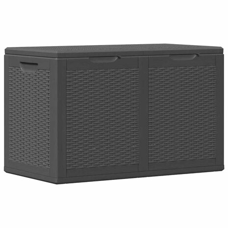 Tuinbox 180 L PP rattan zwart 2