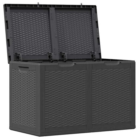 Tuinbox 180 L PP rattan zwart 3