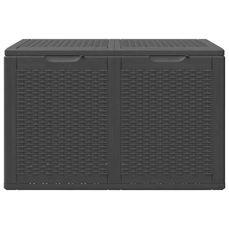Tuinbox 180 L PP rattan zwart 4
