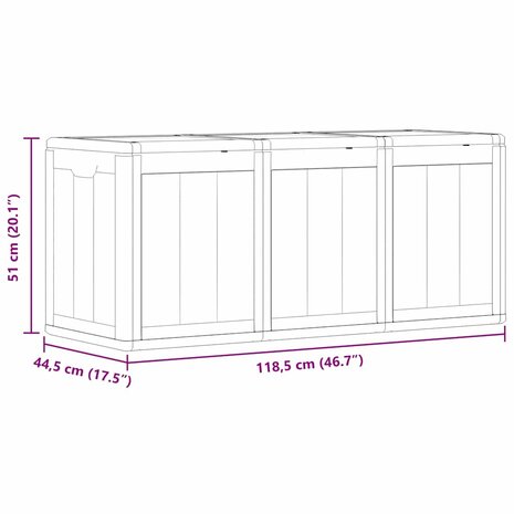 Tuinbox 270 L PP houtlook grijs 9